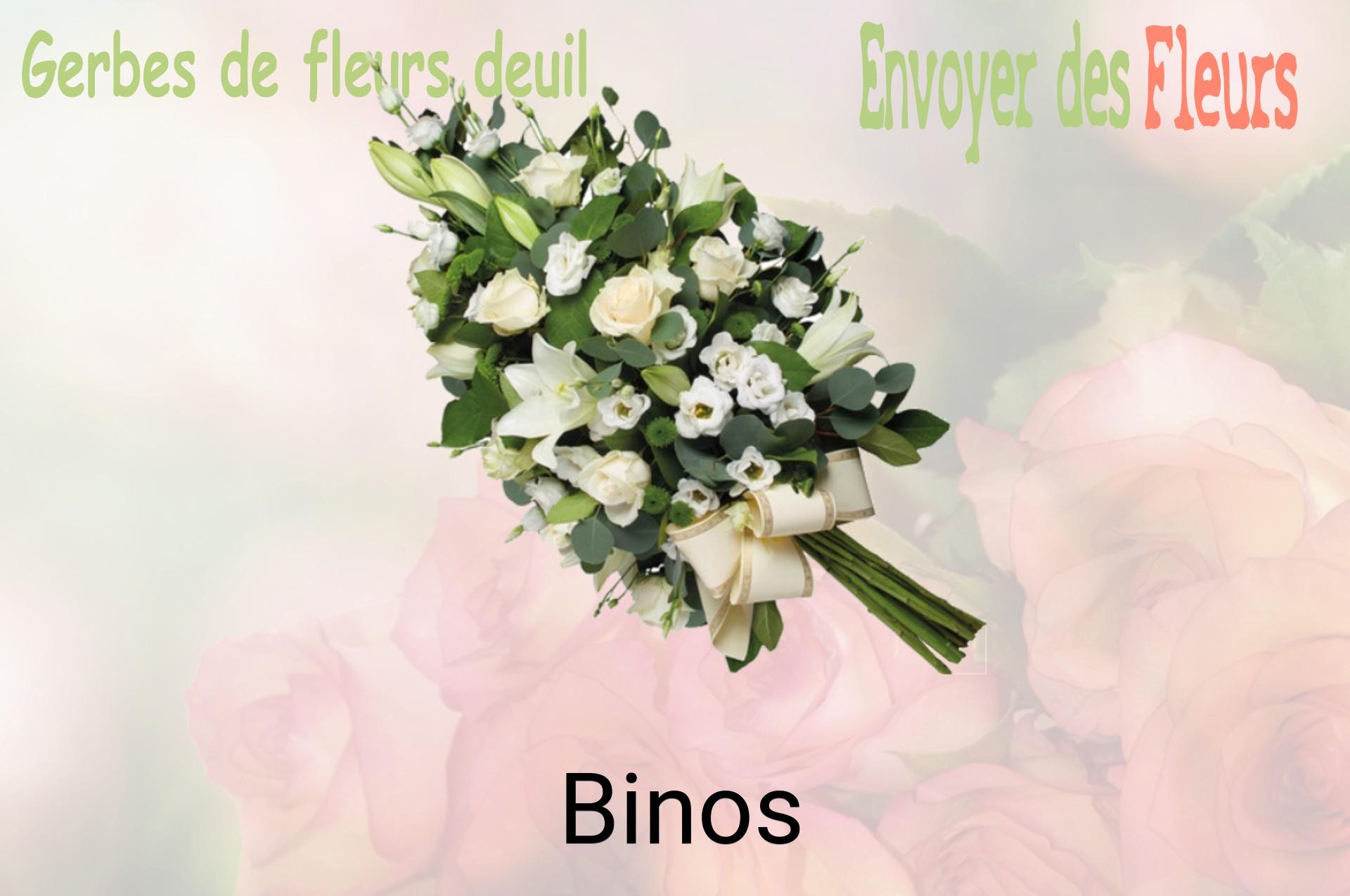 Gerbe de fleurs de deuil livrée à Binos